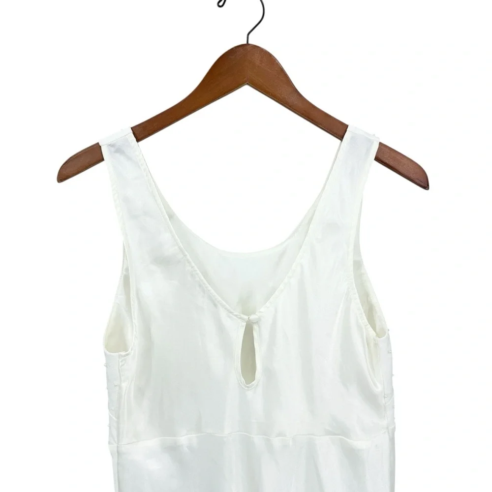 VICTORIA’S SECRET Nightgown Vintage Satin Pearl Beaded Bridal White